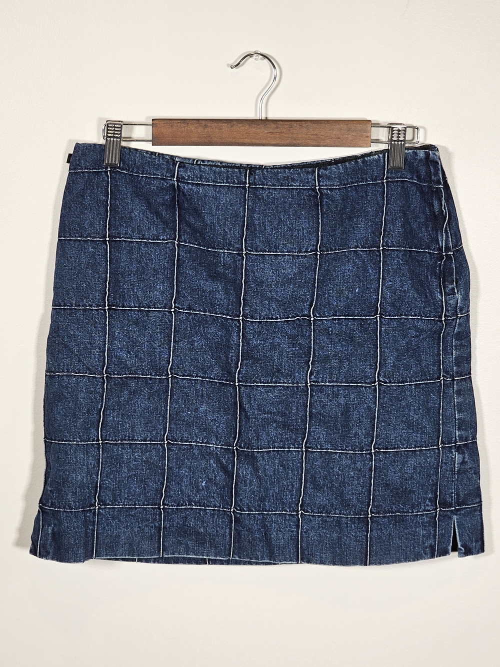 Ralph Lauren Vintage Dark Blue Square Denim Mini Skirt Sz 8